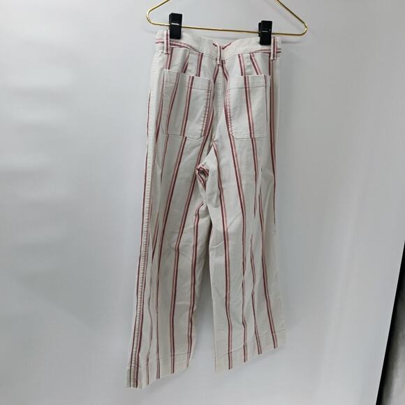 Gap Wide Leg Cropped Pants Womens 6 Multicolor High Rise Striped - Picture 9 of 13